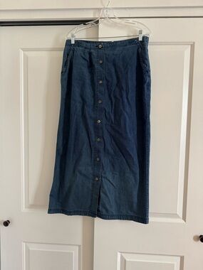 BGC Vintage Denim Skirt, Maxi length, Size 14